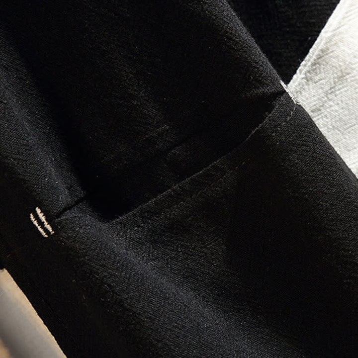 Buddha Stones Kimono da uomo primaverile/estivo, casual, minimalista, tinta unita, maniche a tre quarti, con tasche. - image 11