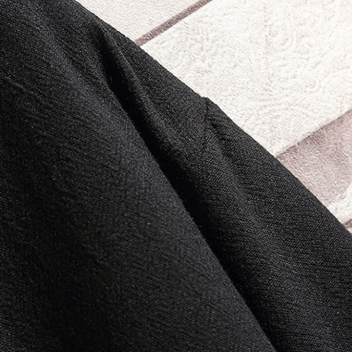 Buddha Stones Kimono da uomo primaverile/estivo, casual, minimalista, tinta unita, maniche a tre quarti, con tasche. - image 8