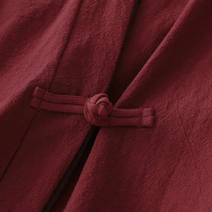 Buddha Stones Kimono da donna tinta unita con scollo a V e nodo, stile vintage, per primavera/autunno. - image 5