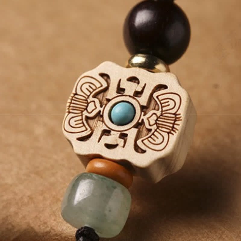 Buddha Stones Sandalo rosso Sandalo verde Om Mani Padme Hum Benedizione Moneta cinese Borsa porta soldi Design Portachiavi serenità - image 19