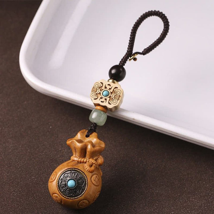 Buddha Stones Sandalo rosso Sandalo verde Om Mani Padme Hum Benedizione Moneta cinese Borsa porta soldi Design Portachiavi serenità - image 17