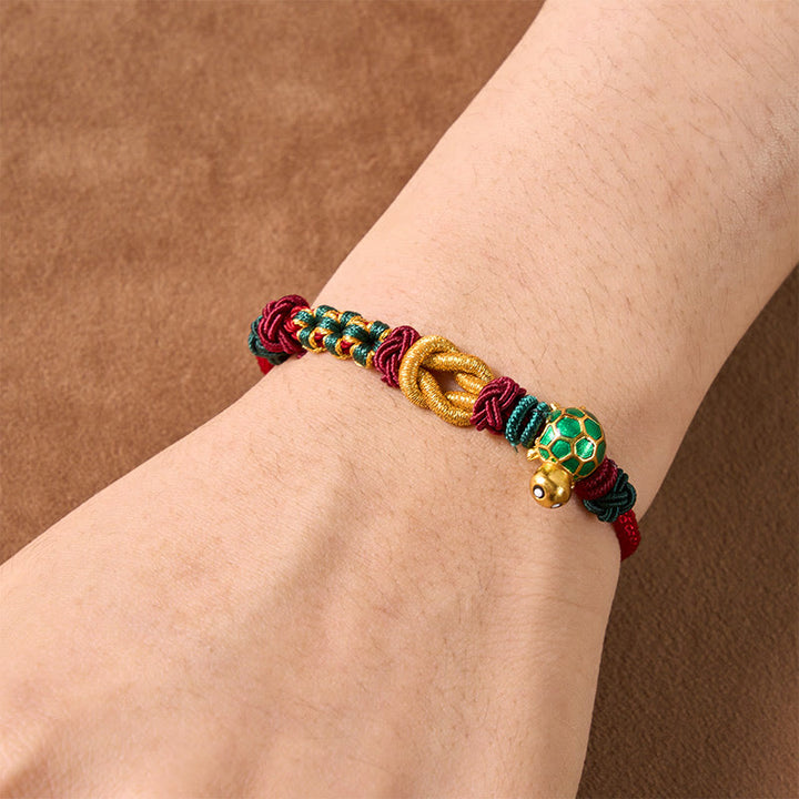Buddha Stones Bracciale protettivo in filo rosso con tartaruga di rame intrecciata a mano - image 13