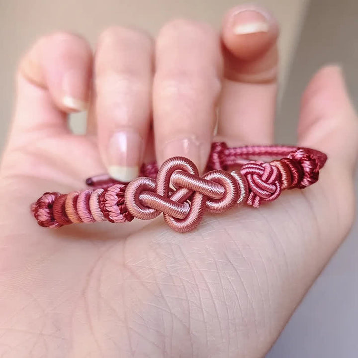 Buddha Stones Braccialetto intrecciato a mano con cordino rosa resistente a forma di zucca, con la scritta "Arricchisciti velocemente". - Rosa senza accessori - image 8