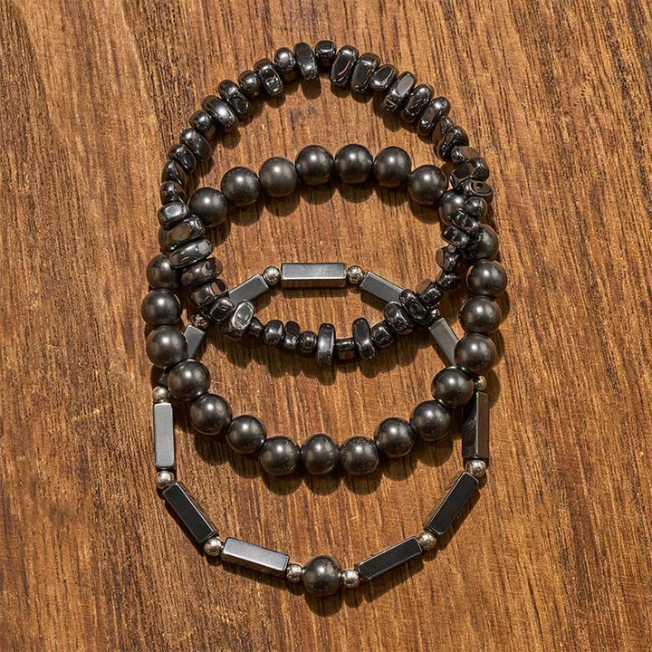 Buddha Stones Braccialetto di perle di ematite ad alta potenza (3 pezzi) - image 4