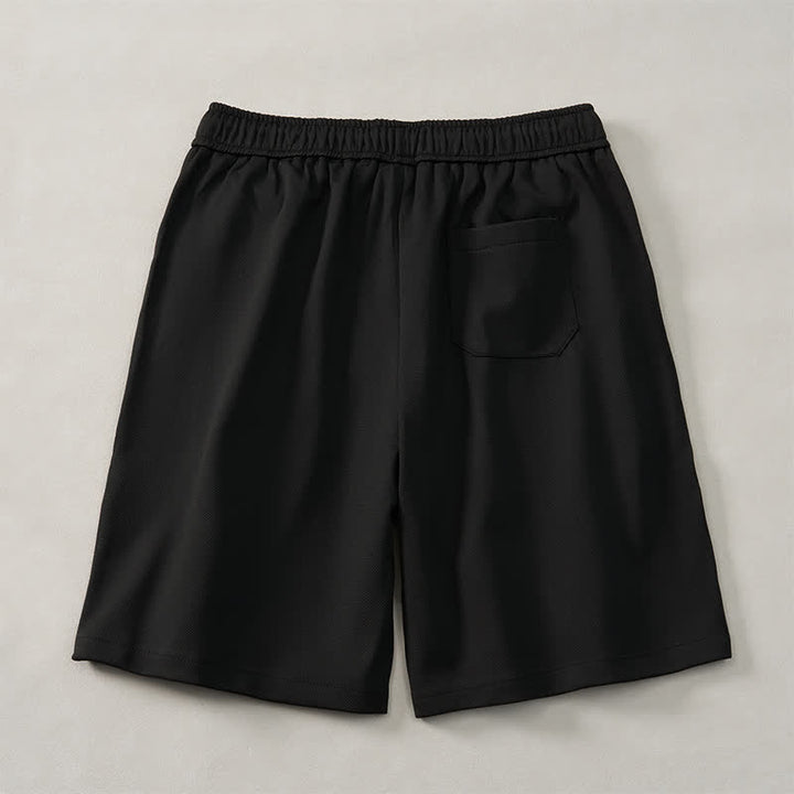 Buddha Stones Pantaloncini da uomo estivi in ​​stile boho con coulisse in vita elasticizzata e finiture geometriche, con tasche. - image 13
