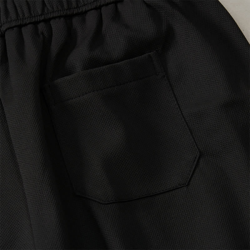 Buddha Stones Pantaloncini da uomo estivi in ​​stile boho con coulisse in vita elasticizzata e finiture geometriche, con tasche. - image 17