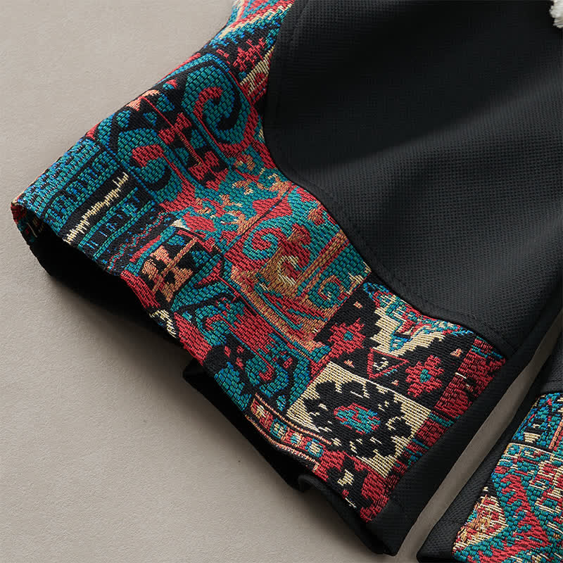 Buddha Stones Pantaloncini da uomo estivi in ​​stile boho con coulisse in vita elasticizzata e finiture geometriche, con tasche. - image 18