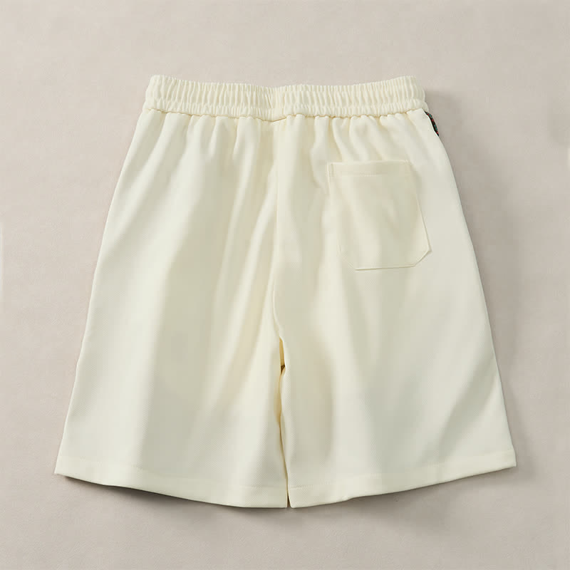 Buddha Stones Pantaloncini da uomo estivi in ​​stile boho con coulisse in vita elasticizzata e finiture geometriche, con tasche. - image 24