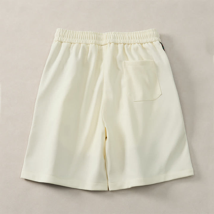 Buddha Stones Pantaloncini da uomo estivi in ​​stile boho con coulisse in vita elasticizzata e finiture geometriche, con tasche. - image 24
