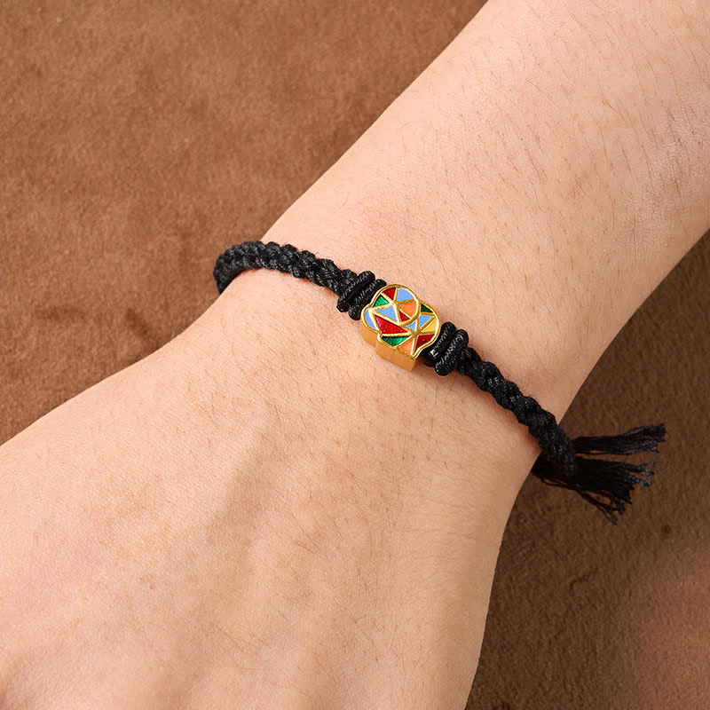 Buddha Stones Bracciale regolabile tibetano con elefante e cordino rosso. - image 12