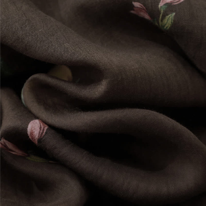 Buddha Stones Pantaloni alla caviglia da donna in stile boho floreale per primavera/estate, a gamba larga con tasche. - image 24