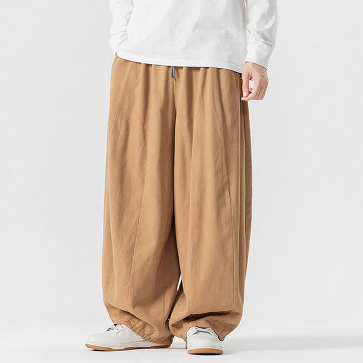 Buddha Stones Pantaloni lunghi da uomo a gamba dritta, semplici, in cotone tinta unita, con coulisse, per l'autunno. Pantaloni a gamba dritta con tasche. - image 39