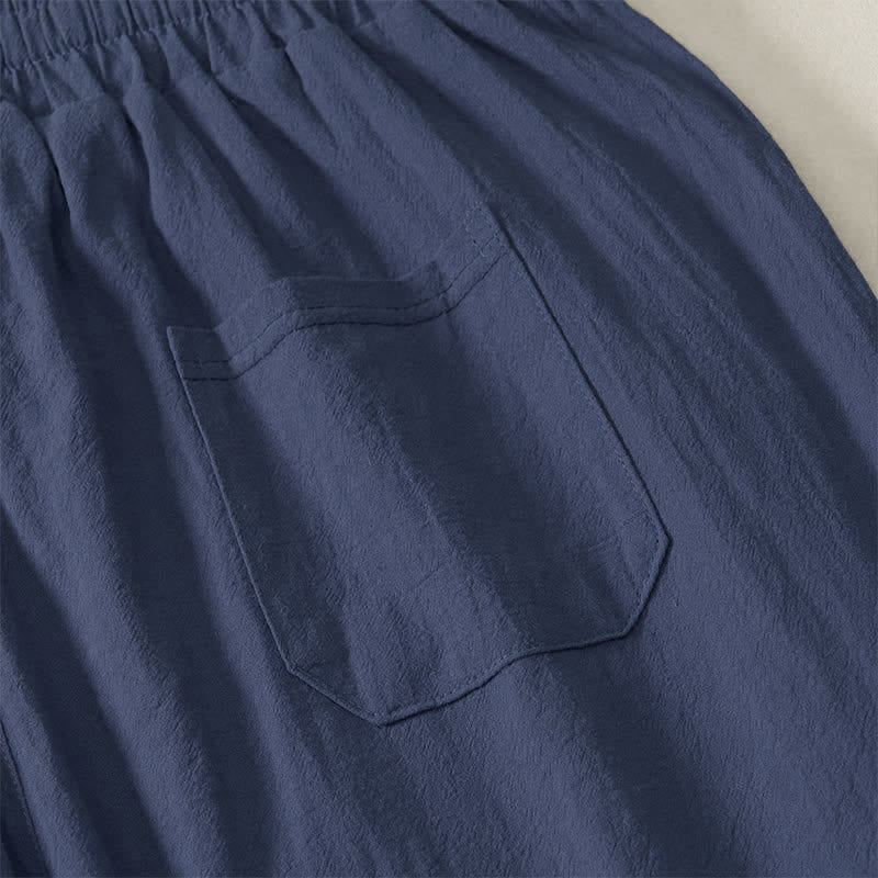 Buddha Stones Pantaloni lunghi da uomo a gamba dritta, tinta unita, con coulisse, ideali per l'autunno, con tasche. - image 18