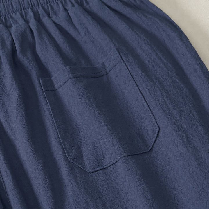 Buddha Stones Pantaloni lunghi da uomo a gamba dritta, tinta unita, con coulisse, ideali per l'autunno, con tasche. - image 18