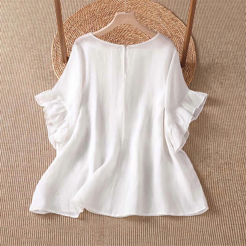 Buddha Stones T-shirt da donna a maniche corte, stile boho estivo casual, con stampa floreale. - image 1