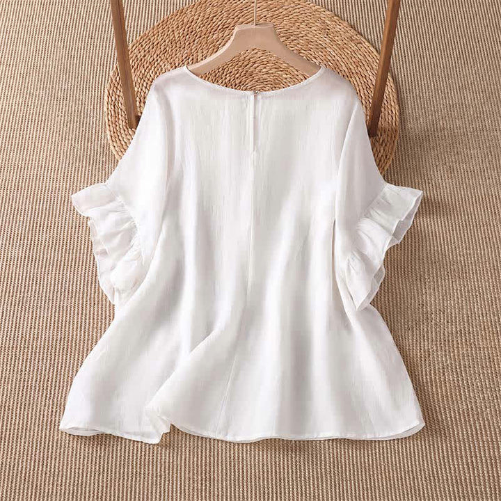 Buddha Stones T-shirt da donna a maniche corte, stile boho estivo casual, con stampa floreale. - image 1