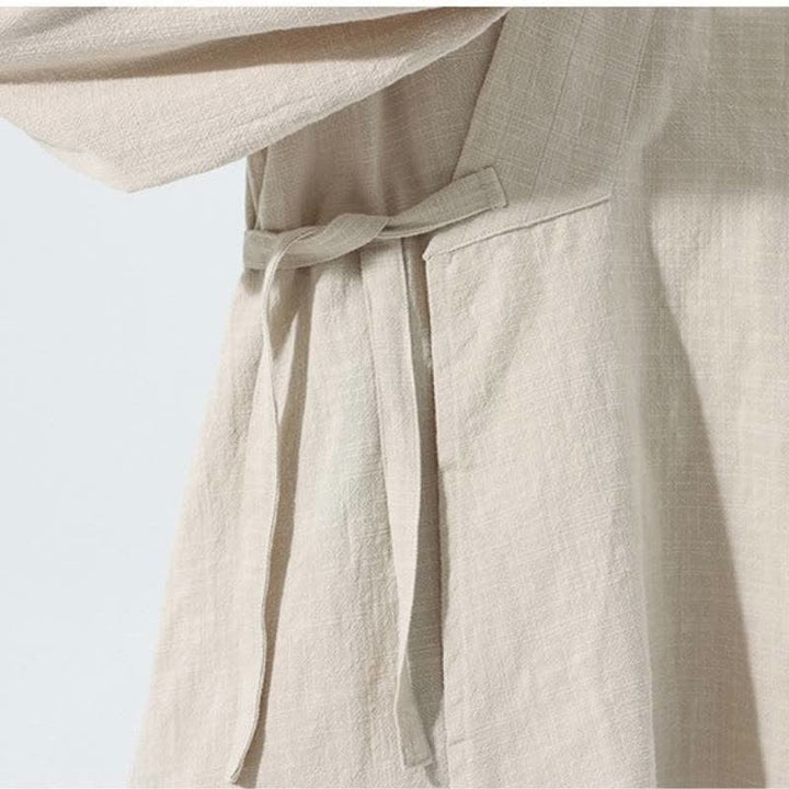 Buddha Stones Kimono da uomo in cotone tinta unita, stile semplice, con coulisse, per autunno/inverno, con tasca. - image 25