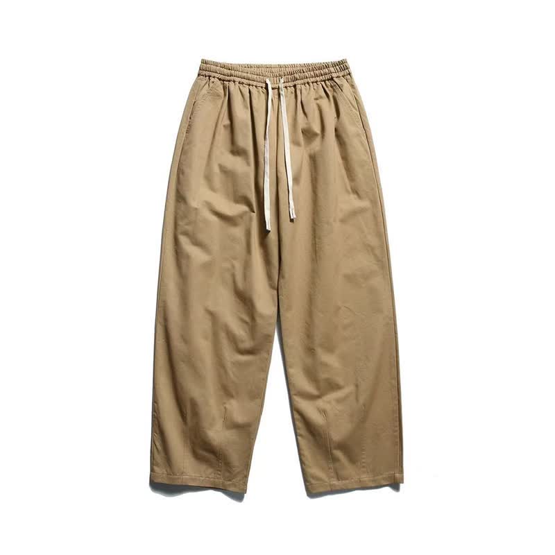 Buddha Stones Pantaloni da uomo classici primavera autunno/inverno con coulisse, gamba dritta e tasche. - Tan - US/UK/AU42, EU52 (3XL) - image 3