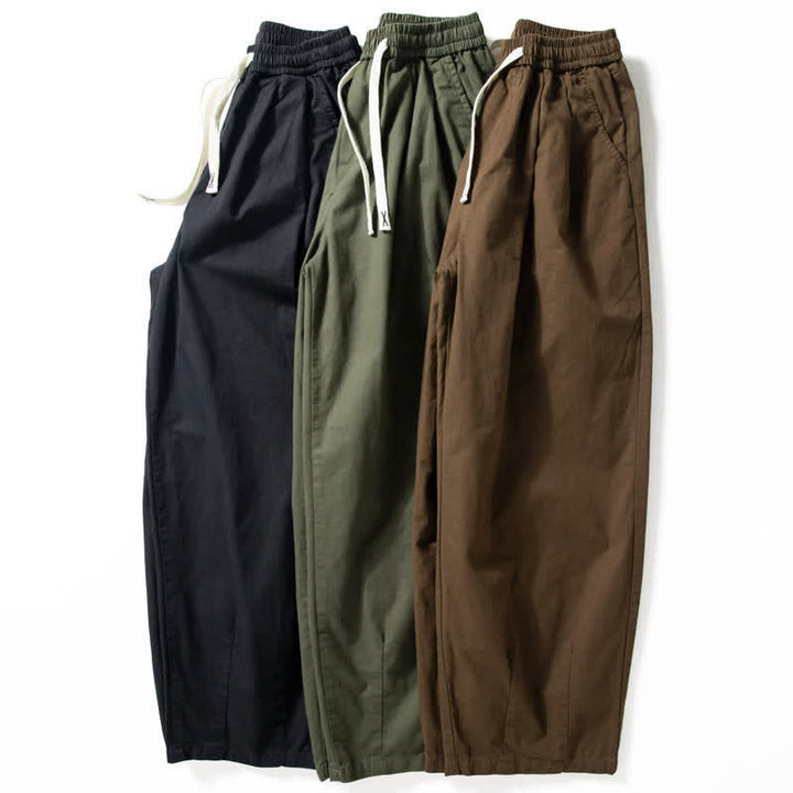 Buddha Stones Pantaloni da uomo classici primavera autunno/inverno con coulisse, gamba dritta e tasche. - image 13