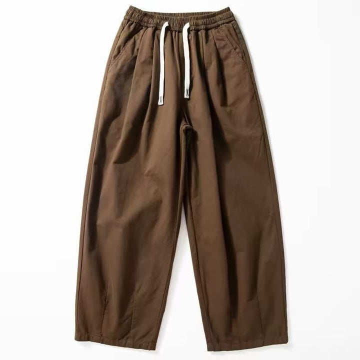 Buddha Stones Pantaloni da uomo classici primavera autunno/inverno con coulisse, gamba dritta e tasche. - Marrone sella - US/UK/AU42, EU52 (3XL) - image 2