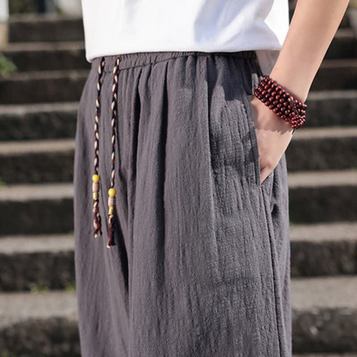 Buddha Stones Pantaloni lunghi da uomo a gamba dritta, stile retrò, casual, per primavera/autunno, con tasche. - image 9