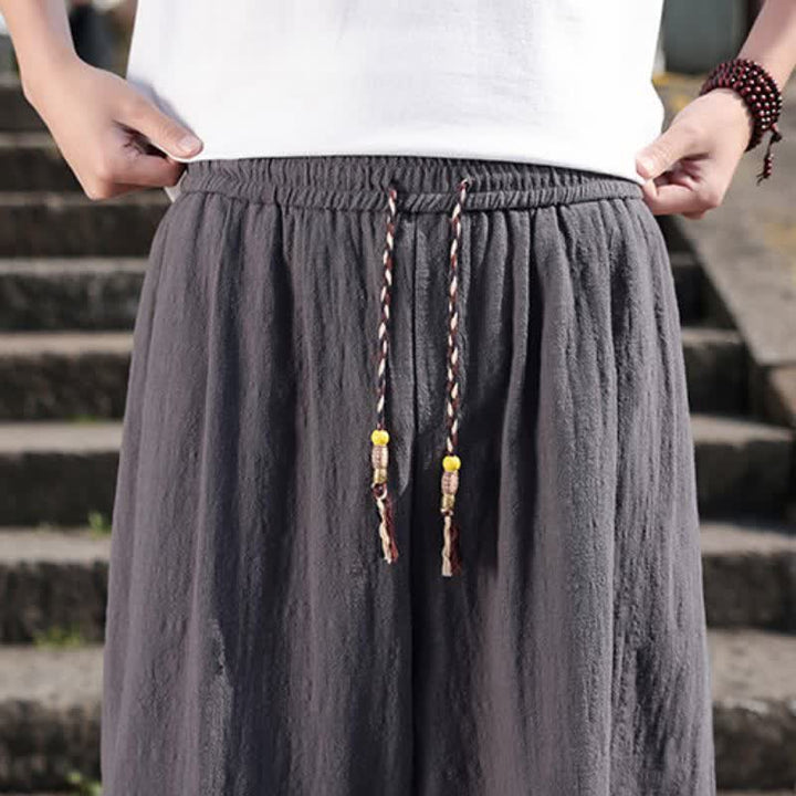 Buddha Stones Pantaloni lunghi da uomo a gamba dritta, stile retrò, casual, per primavera/autunno, con tasche. - image 8