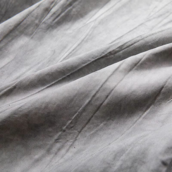 Buddha Stones Kimono da uomo a maniche lunghe, stile Tang, minimalista, con coulisse, in cotone tinta unita, per autunno/inverno. - image 7