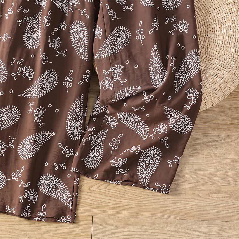 Buddha Stones Pantaloni casual bohémien con coulisse e stampa paisley, modello alla caviglia, per primavera/estate, da donna, a gamba dritta con tasca. - image 9