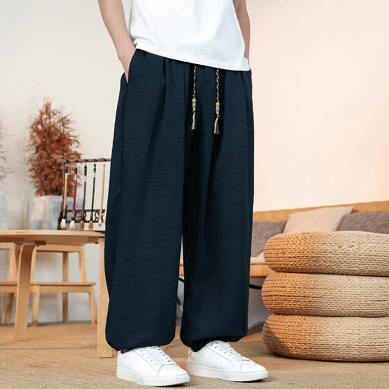 Buddha Stones Pantaloni corti da uomo a gamba dritta con coulisse, tinta unita, per primavera/estate, casual, estivi. Pantaloni da uomo con tasca. - image 34