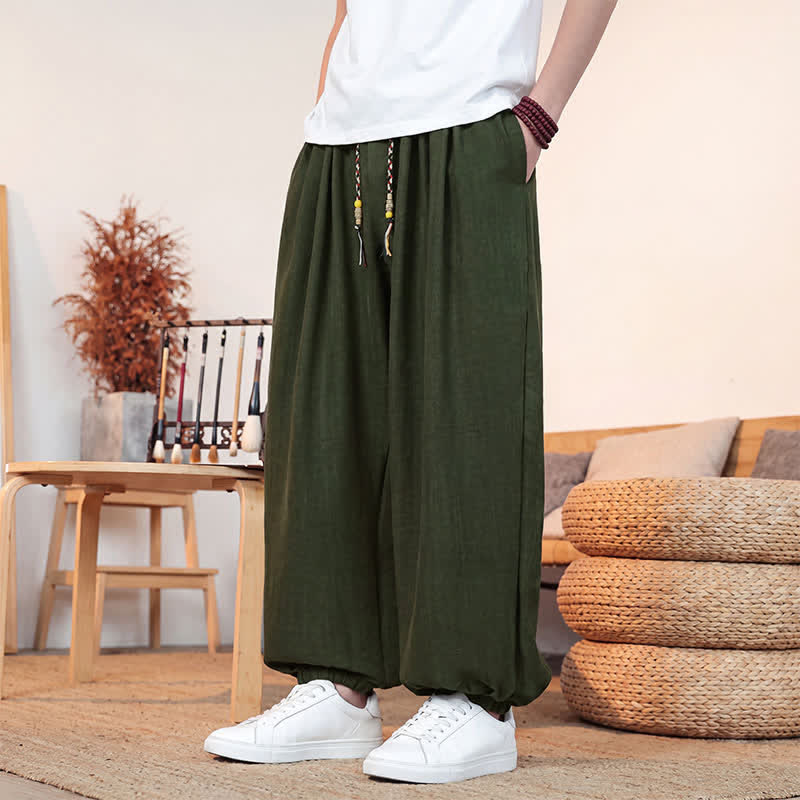 Buddha Stones Pantaloni corti da uomo a gamba dritta con coulisse, tinta unita, per primavera/estate, casual, estivi. Pantaloni da uomo con tasca. - image 21