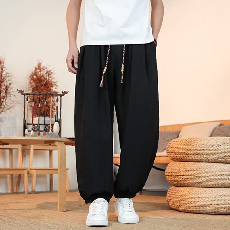 Buddha Stones Pantaloni corti da uomo a gamba dritta con coulisse, tinta unita, per primavera/estate, casual, estivi. Pantaloni da uomo con tasca. - image 10