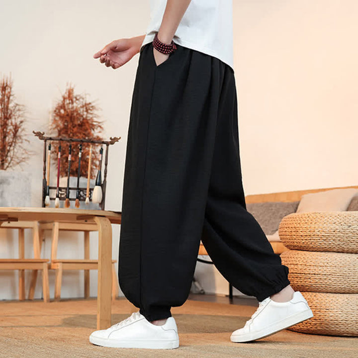 Buddha Stones Pantaloni corti da uomo a gamba dritta con coulisse, tinta unita, per primavera/estate, casual, estivi. Pantaloni da uomo con tasca. - image 12