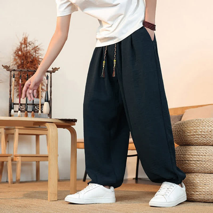 Buddha Stones Pantaloni corti da uomo a gamba dritta con coulisse, tinta unita, per primavera/estate, casual, estivi. Pantaloni da uomo con tasca. - image 30