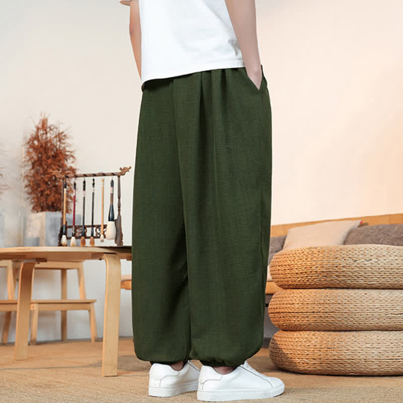 Buddha Stones Pantaloni corti da uomo a gamba dritta con coulisse, tinta unita, per primavera/estate, casual, estivi. Pantaloni da uomo con tasca. - image 20