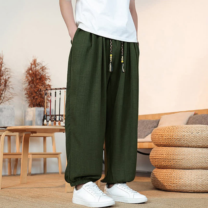 Buddha Stones Pantaloni corti da uomo a gamba dritta con coulisse, tinta unita, per primavera/estate, casual, estivi. Pantaloni da uomo con tasca. - image 22