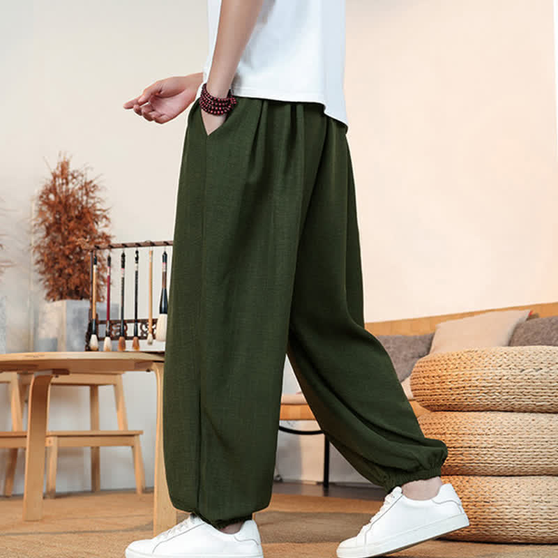 Buddha Stones Pantaloni corti da uomo a gamba dritta con coulisse, tinta unita, per primavera/estate, casual, estivi. Pantaloni da uomo con tasca. - image 24