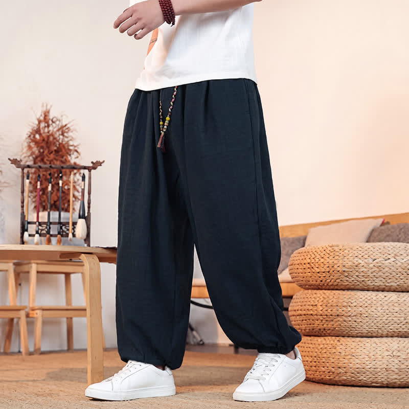 Buddha Stones Pantaloni corti da uomo a gamba dritta con coulisse, tinta unita, per primavera/estate, casual, estivi. Pantaloni da uomo con tasca. - Marina - US/UK/AU46, EU56 (5XL) - image 27