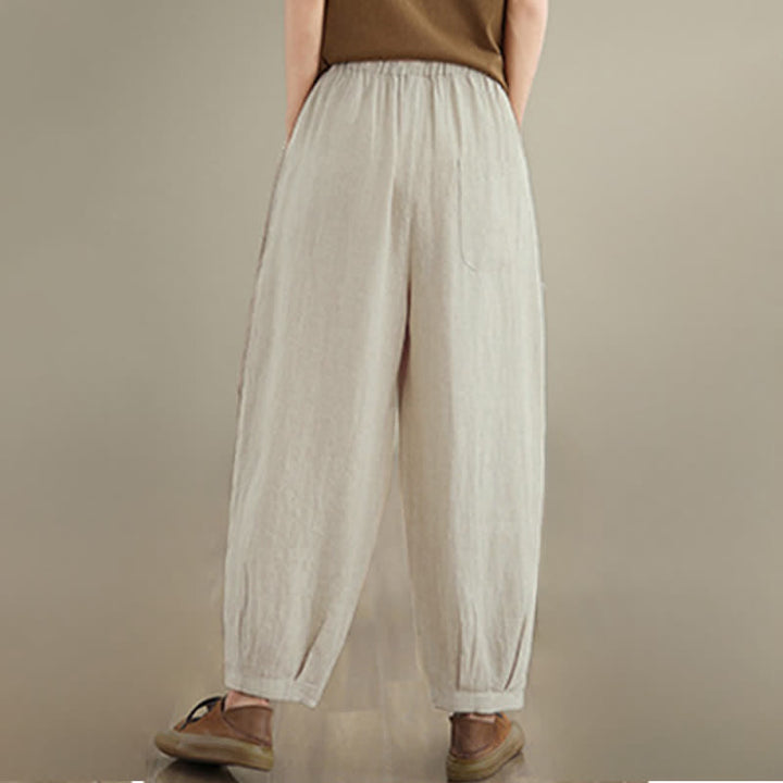Buddha Stones Pantaloni corti da donna casual minimalisti con coulisse, tinta unita, per primavera/estate, modello affusolato con tasca. - image 25