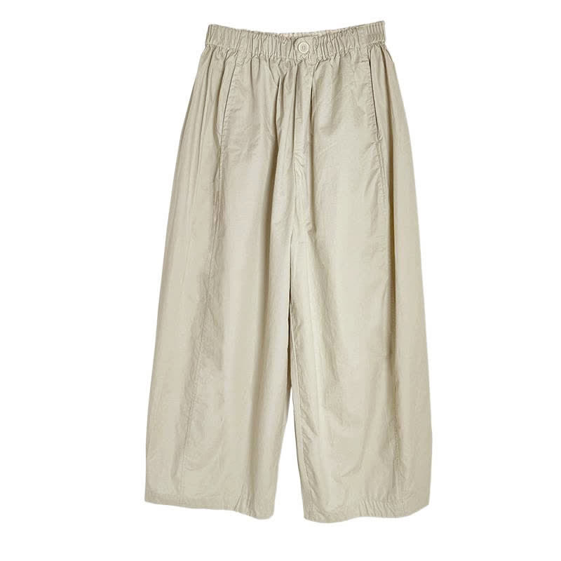 Buddha Stones Pantaloni corti da donna a gamba larga, semplici e tinta unita, per primavera/estate, con tasche. - image 12