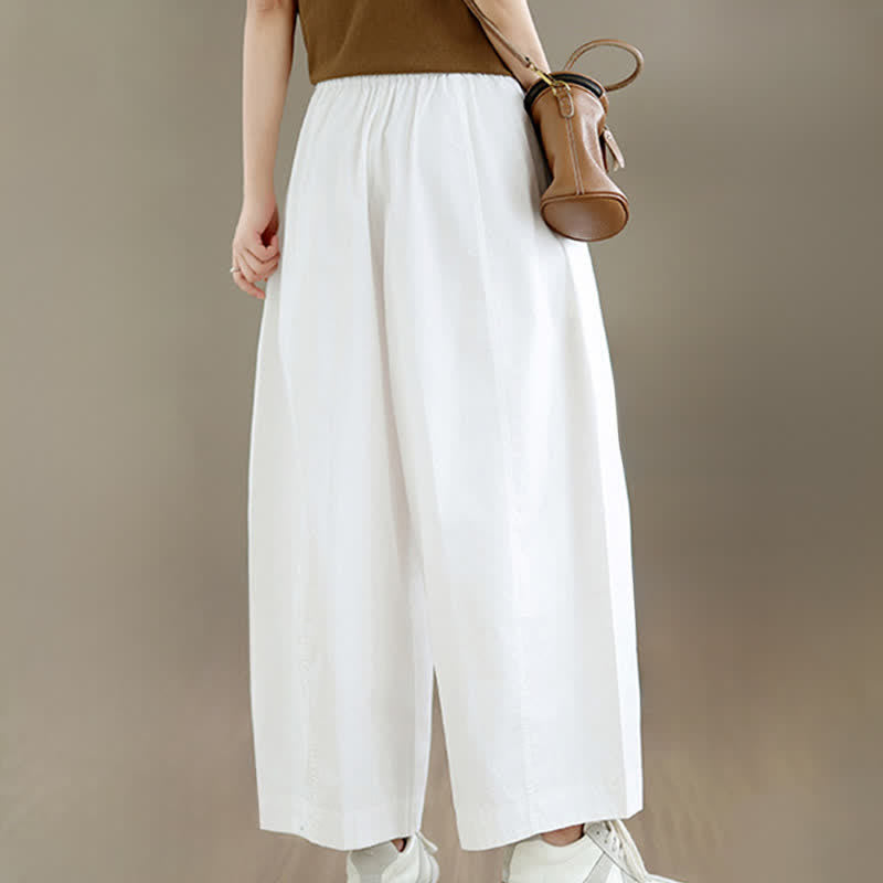 Buddha Stones Pantaloni corti da donna a gamba larga, semplici e tinta unita, per primavera/estate, con tasche. - image 16