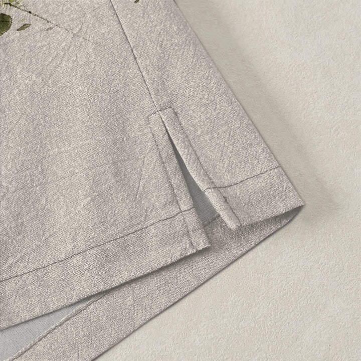 Buddha Stones Kimono da uomo in cotone con stampa a inchiostro di loto e motivo koi koi, aperto sul davanti. - image 4