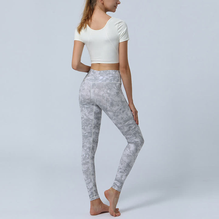 Buddha Stones Flowers Leaves Stampa Sport Fitness Yoga Leggings a vita alta Pantaloni da yoga da donna - image 15