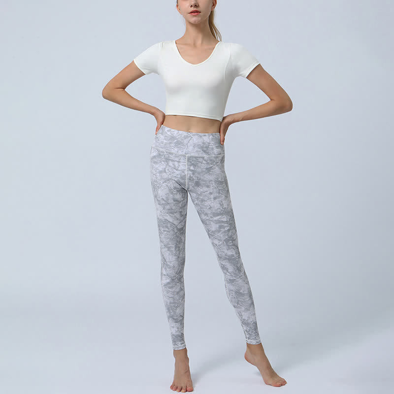 Buddha Stones Flowers Leaves Stampa Sport Fitness Yoga Leggings a vita alta Pantaloni da yoga da donna - image 14