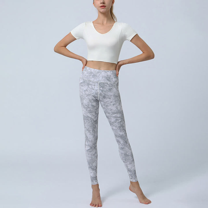 Buddha Stones Flowers Leaves Stampa Sport Fitness Yoga Leggings a vita alta Pantaloni da yoga da donna - image 14