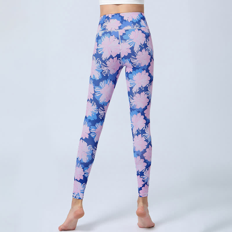 Buddha Stones Flowers Leaves Stampa Sport Fitness Yoga Leggings a vita alta Pantaloni da yoga da donna - image 8