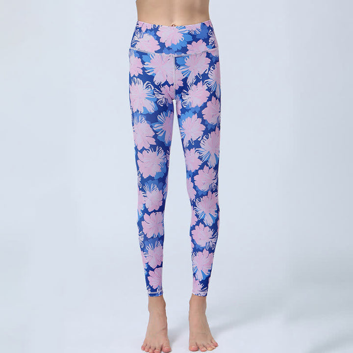 Buddha Stones Flowers Leaves Stampa Sport Fitness Yoga Leggings a vita alta Pantaloni da yoga da donna - image 9