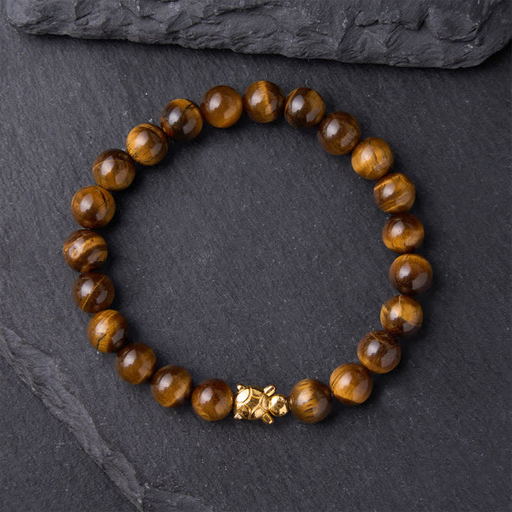 Buddha Stones Braccialetto con perline di tartaruga in occhio di tigre naturale, accessori e simbolo del coraggio - image 10