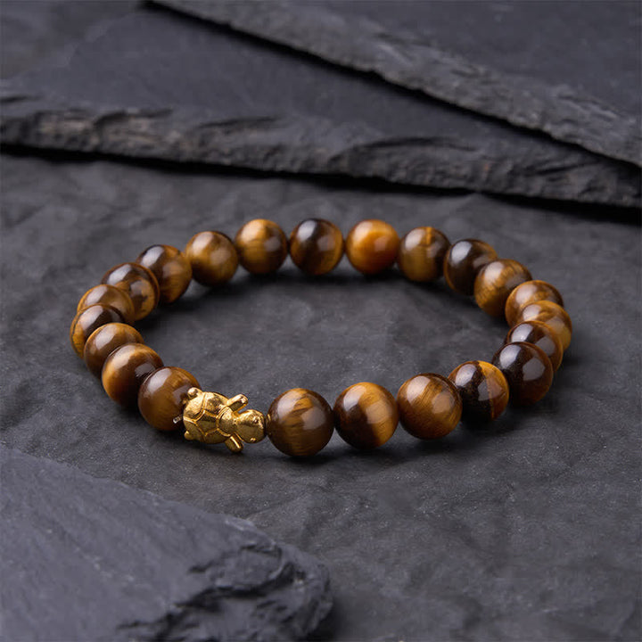 Buddha Stones Braccialetto con perline di tartaruga in occhio di tigre naturale, accessori e simbolo del coraggio - image 11