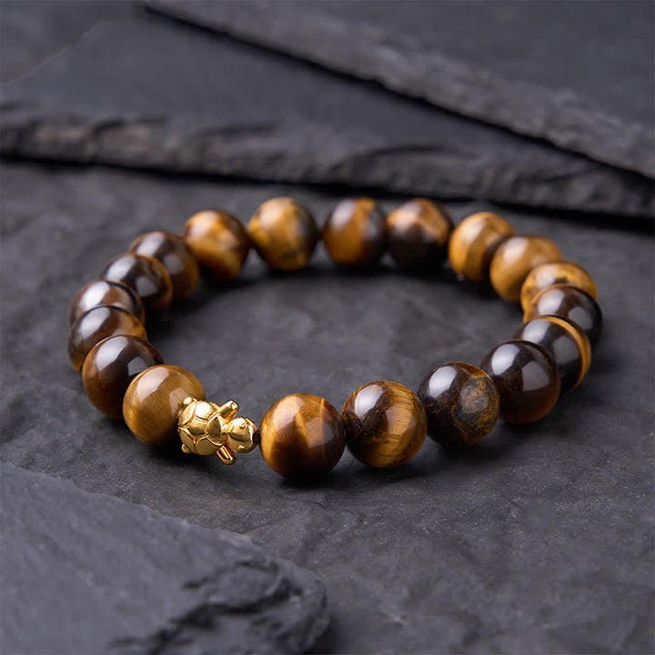 Buddha Stones Braccialetto con perline di tartaruga in occhio di tigre naturale, accessori e simbolo del coraggio - image 17