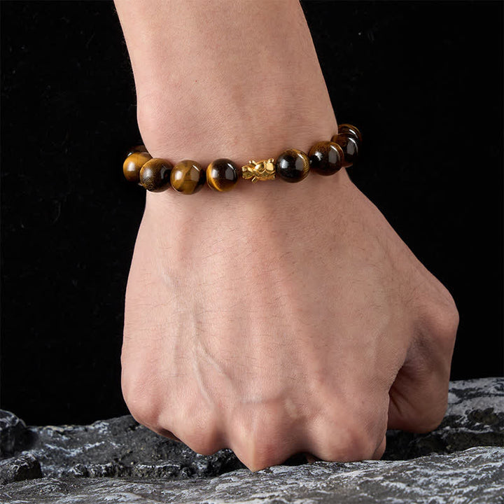 Buddha Stones Braccialetto con perline di tartaruga in occhio di tigre naturale, accessori e simbolo del coraggio - image 19